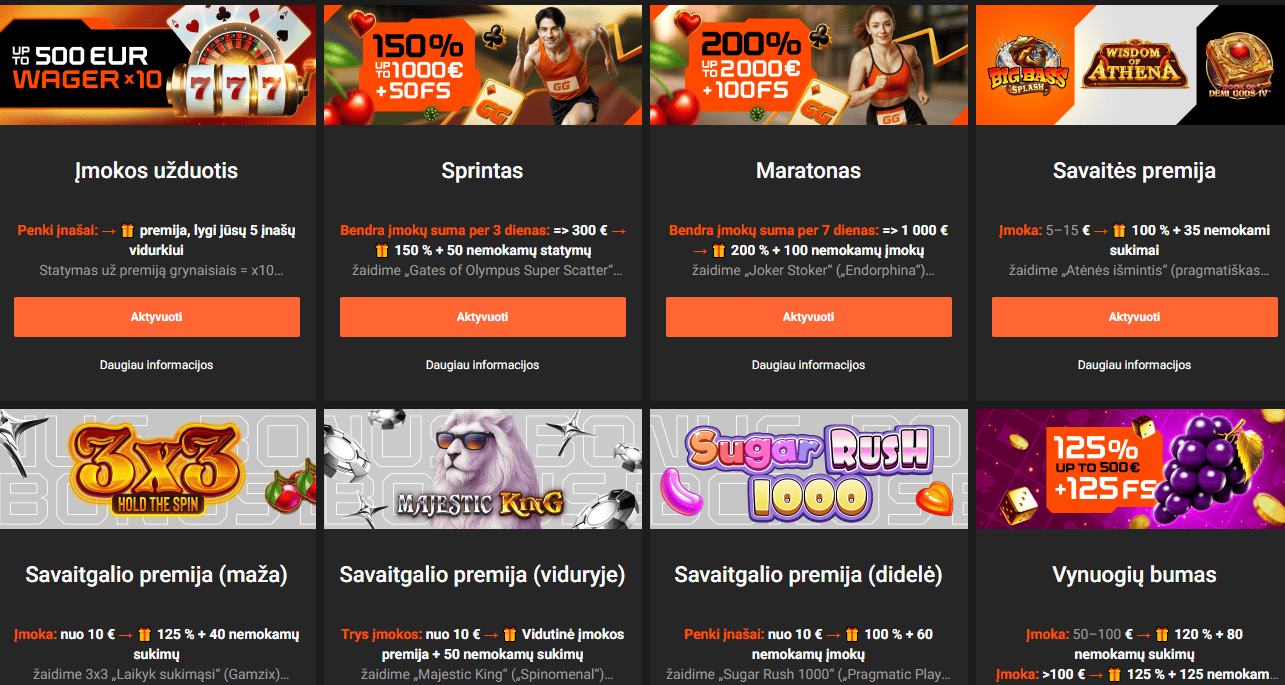 GGBet kazino bonusai