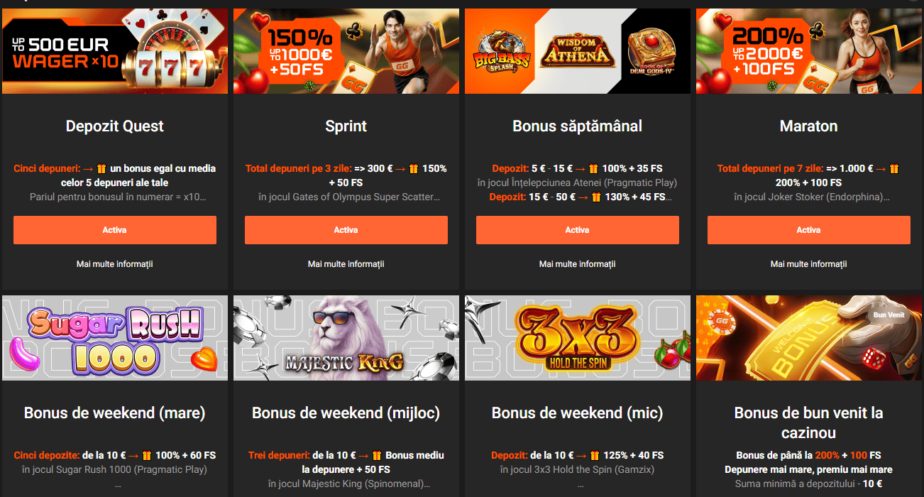 Bonusuri GGBet cazino