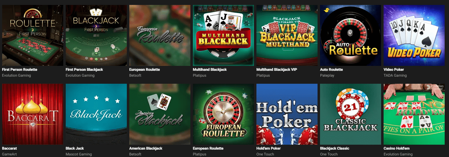 GGBet jocuri de masă