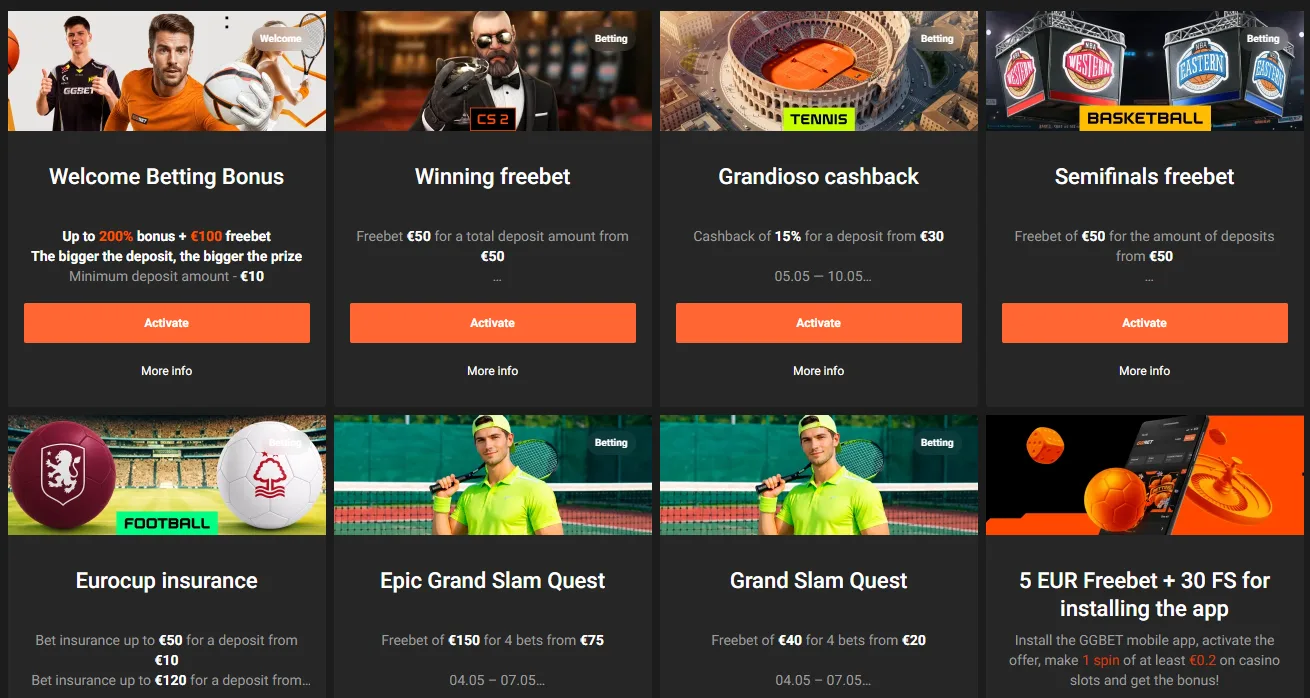 GGBet promotions